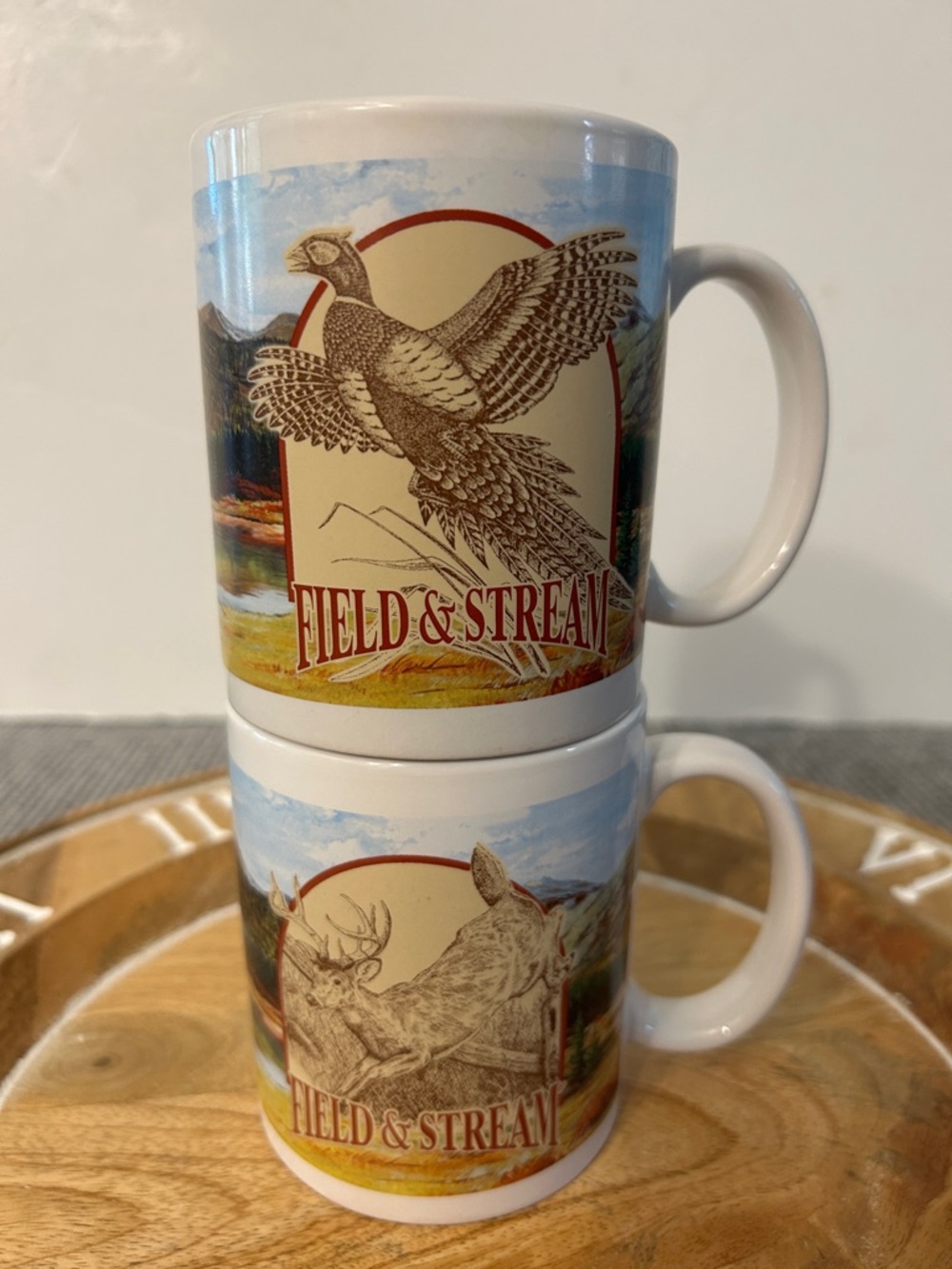 Field & Stream Mug set Wildlife deer, bass, pheasant, moose